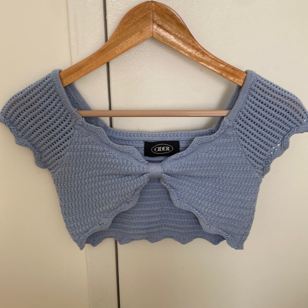 CIDER Romantic Affair Ruffled Crop Top